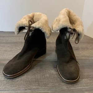 Rockport suede and faux fur boots size 8 1/2